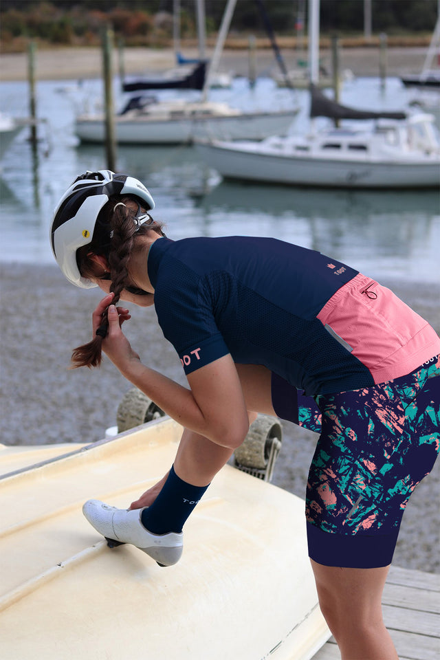 ARMY BAY -- Navy/Teal/Watermelon Bibs